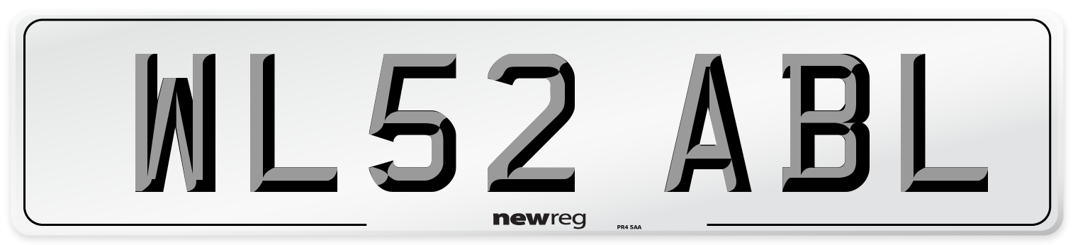 WL52 ABL Number Plate from New Reg